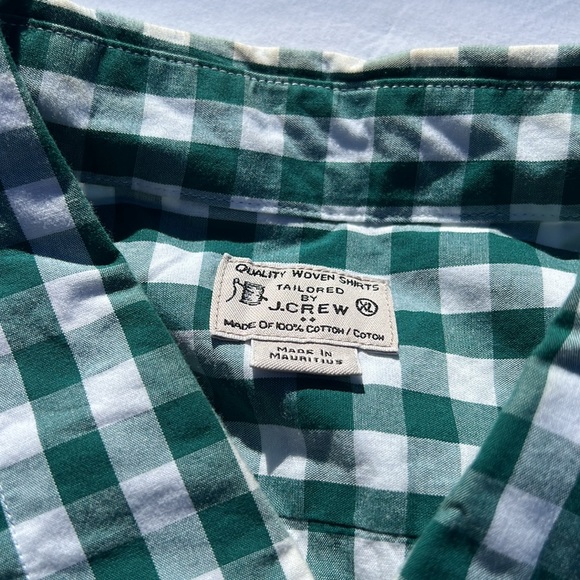 J.crew green and white plaid button down shirt - Picture 4 of 7